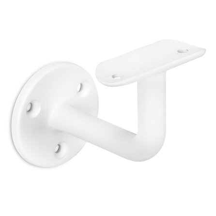 Witte leuninghouder - TYPE 1 - rond smal - voor ronde smalle trapleuningen (33,7 mm ) - coating wit RAL 9016, 9010 of 9001