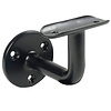 Zwarte leuninghouder - TYPE 1 - rond smal - voor ronde smalle trapleuningen (33,7 mm ) - coating zwart RAL 9005