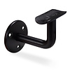 Zwarte leuninghouder - TYPE 1 - rond smal - voor ronde smalle trapleuningen (33,7 mm ) - coating zwart RAL 9005