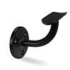 Zwarte leuninghouder - TYPE 2 - rond smal - voor ronde smalle trapleuningen (33,7 mm ) - coating zwart RAL 9005