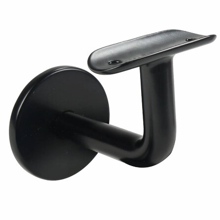 Zwarte leuninghouder - TYPE 3 - rond smal - voor ronde smalle trapleuningen (33,7 mm ) - coating zwart RAL 9005