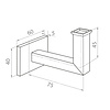 Antraciet leuninghouder - TYPE 11 kort - recht - voor rechthoekige / vierkante trapleuningen - coating donkergrijs RAL 7016 of 7021