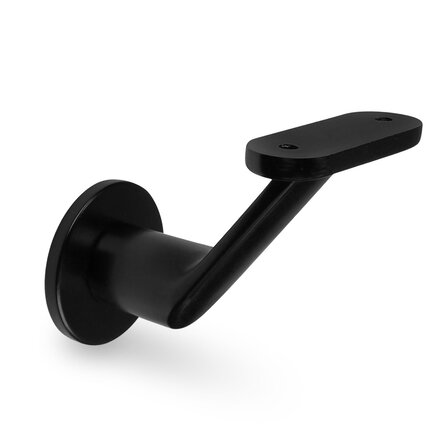 Zwarte leuninghouder - TYPE 7 LUXE - recht - voor rechthoekige / vierkante trapleuningen - coating zwart RAL 9005