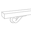 Trapleuning in RAL kleur naar wens (gecoat) op maat - rechthoekig (40x20 mm) - incl. leuninghouders TYPE 7 LUXE - coating in iedere RAL kleur