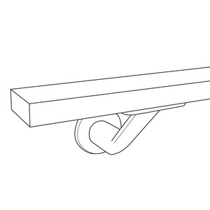 Trapleuning in RAL kleur naar wens - rechthoekig (40x15 mm) - incl. dragers TYPE 7 LUXE