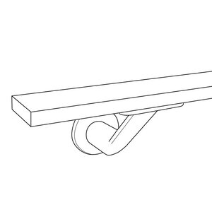 Trapleuning in RAL kleur naar wens - rechthoekig (40x10 mm) - incl. dragers TYPE 7 LUXE