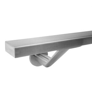 Inox trapleuning - rechthoekig (40x15 mm) - incl. dragers TYPE 7 LUXE