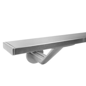 Inox trapleuning - rechthoekig (40x10 mm) - incl. dragers TYPE 7 LUXE
