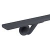 Antraciet trapleuning (gecoat) op maat - rechthoekig (40x10 mm) - incl. leuninghouders TYPE 7 LUXE - coating donkergrijs RAL 7016 of 7021