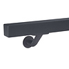 Antraciet trapleuning (gecoat) op maat - vierkant (40x40 mm) - incl. leuninghouders TYPE 7 LUXE - coating donkergrijs RAL 7016 of 7021