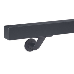 Antraciet trapleuning - vierkant (40x40 mm) - incl. dragers TYPE 7 LUXE