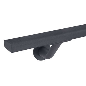 Antraciet trapleuning - rechthoekig (40x15 mm) - incl. dragers TYPE 7 LUXE