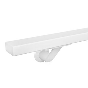 Witte trapleuning - rechthoekig (40x20 mm) - incl. dragers TYPE 7 LUXE