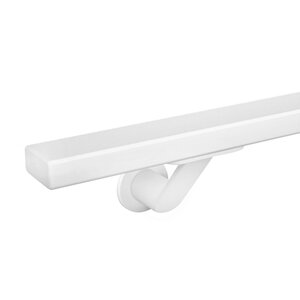 Witte trapleuning - rechthoekig (40x15 mm) - incl. dragers TYPE 7 LUXE