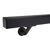 Zwarte trapleuning (gecoat) op maat - vierkant (40x40 mm) - incl. leuninghouders TYPE 7 LUXE - coating zwart RAL 9005