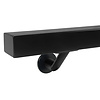 Zwarte trapleuning (gecoat) op maat - vierkant (40x40 mm) - incl. leuninghouders TYPE 7 LUXE - coating zwart RAL 9005