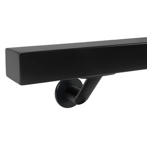 Zwarte trapleuning - vierkant (40x40 mm) - incl. dragers TYPE 7 LUXE