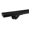 Zwarte trapleuning (gecoat) op maat - rechthoekig (40x20 mm) - incl. leuninghouders TYPE 7 LUXE - coating zwart RAL 9005