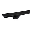 Zwarte trapleuning (gecoat) op maat - rechthoekig (50x10 mm) - incl. leuninghouders TYPE 7 LUXE - coating zwart RAL 9005