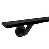 Zwarte trapleuning (gecoat) op maat - rechthoekig (40x10 mm) - incl. leuninghouders TYPE 7 LUXE - coating zwart RAL 9005