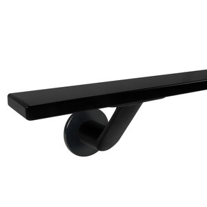 Zwarte trapleuning - rechthoekig (40x10 mm) - incl. dragers TYPE 7 LUXE