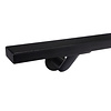 Zwarte trapleuning (gecoat) op maat - rechthoekig (40x15 mm) - incl. leuninghouders TYPE 7 LUXE - coating zwart RAL 9005
