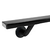 Zwarte trapleuning (gecoat) op maat - rechthoekig (40x15 mm) - incl. leuninghouders TYPE 7 LUXE - coating zwart RAL 9005