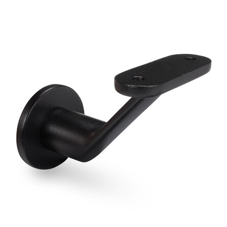 Zwarte trapleuning (gecoat) op maat - rechthoekig (40x10 mm) - incl. leuninghouders TYPE 7 LUXE - coating zwart RAL 9005
