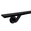 Zwarte trapleuning (gecoat) op maat - rechthoekig (50x10 mm) - incl. leuninghouders TYPE 7 LUXE - coating zwart RAL 9005