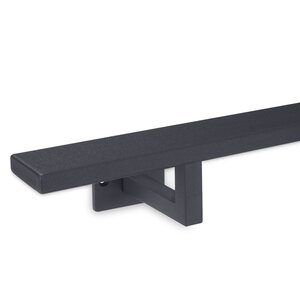 Antraciet trapleuning - rechthoekig (50x10 mm) + dragers TYPE 10
