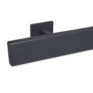 Antraciet trapleuning - rechthoekig (50x10 mm) + dragers TYPE 16