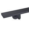 Antraciet trapleuning (gecoat) op maat - rechthoekig (50x10 mm) + leuninghouders TYPE 3 - coating donkergrijs RAL 7016 of 7021