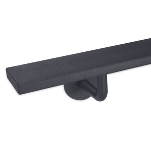 Antraciet trapleuning - rechthoekig (50x10 mm) + dragers TYPE 3