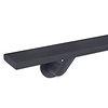 Antraciet trapleuning (gecoat) op maat - rechthoekig (50x10 mm) + leuninghouders TYPE 7 LUXE - coating donkergrijs RAL 7016 of 7021