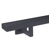 Antraciet trapleuning (gecoat) op maat - rechthoekig (50x20 mm) + leuninghouders TYPE 10 - coating donkergrijs RAL 7016 of 7021