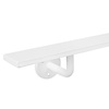 Witte trapleuning (gecoat) op maat - rechthoekig (50x10 mm) + leuninghouders TYPE 1 - coating wit RAL 9016, 9010 of 9001