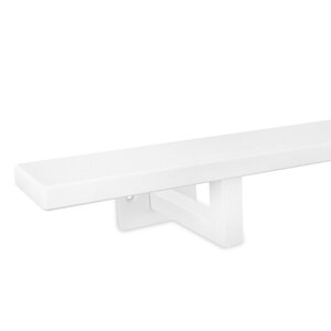 Witte trapleuning - rechthoekig (50x10 mm) + dragers TYPE 10