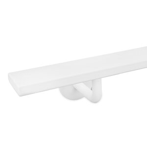 Witte trapleuning - rechthoekig (50x10 mm) + dragers TYPE 3