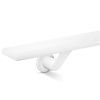Witte trapleuning (gecoat) op maat - rechthoekig (50x10 mm) + leuninghouders TYPE 7 LUXE - coating wit RAL 9016, 9010 of 9001