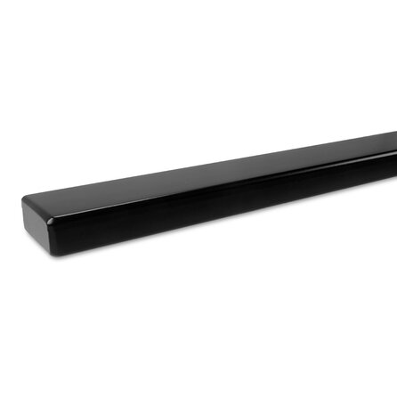 Zwarte trapleuning (gecoat) op maat - rechthoekig (40x15 mm) - coating zwart RAL 9005