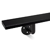 Zwarte trapleuning (gecoat) op maat - rechthoekig (50x10 mm) + leuninghouders TYPE 1 - coating zwart RAL 9005