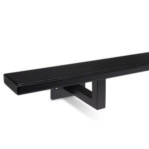Zwarte trapleuning - rechthoekig (50x10 mm) + dragers TYPE 10