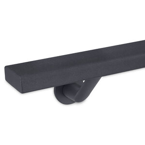 Antraciet trapleuning - rechthoekig (50x20 mm) + dragers TYPE 7 LUXE