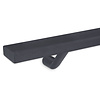 Antraciet trapleuning (gecoat) op maat - rechthoekig (50x20 mm) + leuninghouders TYPE 7 - coating donkergrijs RAL 7016 of 7021
