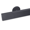 Antraciet trapleuning (gecoat) op maat - rechthoekig (50x20 mm) + leuninghouders TYPE 5 - coating donkergrijs RAL 7016 of 7021