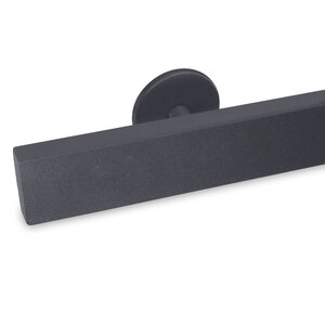 Antraciet trapleuning - rechthoekig (50x20 mm) + dragers TYPE 5