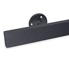 Antraciet trapleuning (gecoat) op maat - rechthoekig (50x20 mm) + leuninghouders TYPE 4 - coating donkergrijs RAL 7016 of 7021