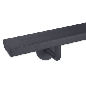 Antraciet trapleuning - rechthoekig (50x20 mm) + dragers TYPE 3