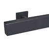 Antraciet trapleuning (gecoat) op maat - rechthoekig (50x20 mm) + leuninghouders TYPE 16 - coating donkergrijs RAL 7016 of 7021