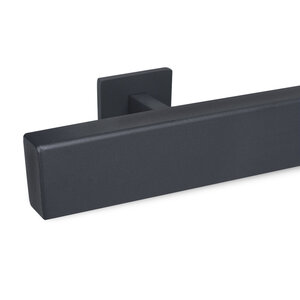 Antraciet trapleuning - rechthoekig (50x20 mm) + dragers TYPE 16